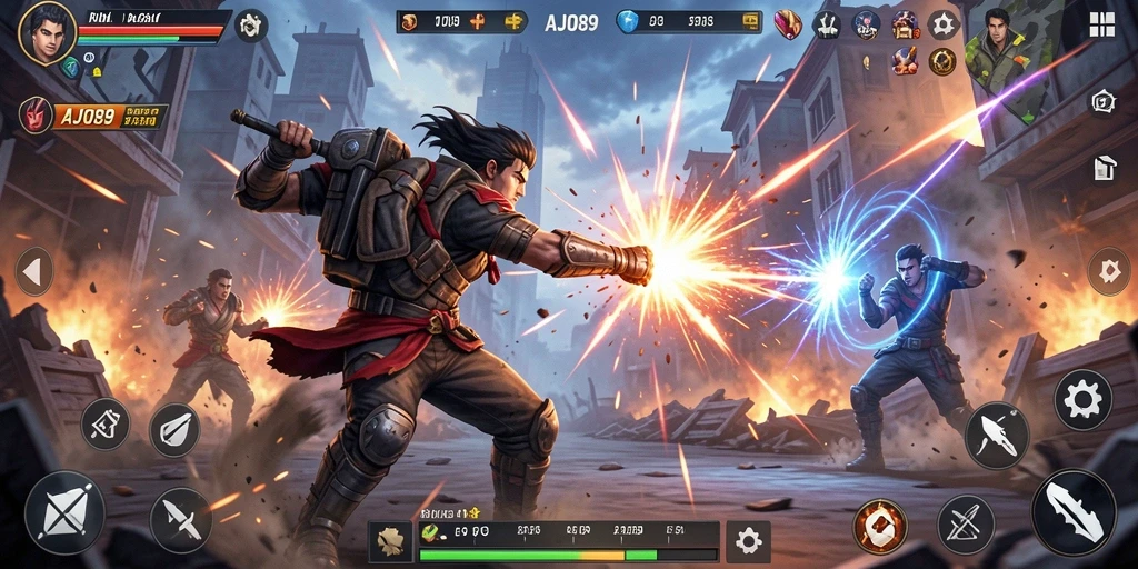 Screenshot gameplay AJO89 yang menampilkan pertarungan seru.