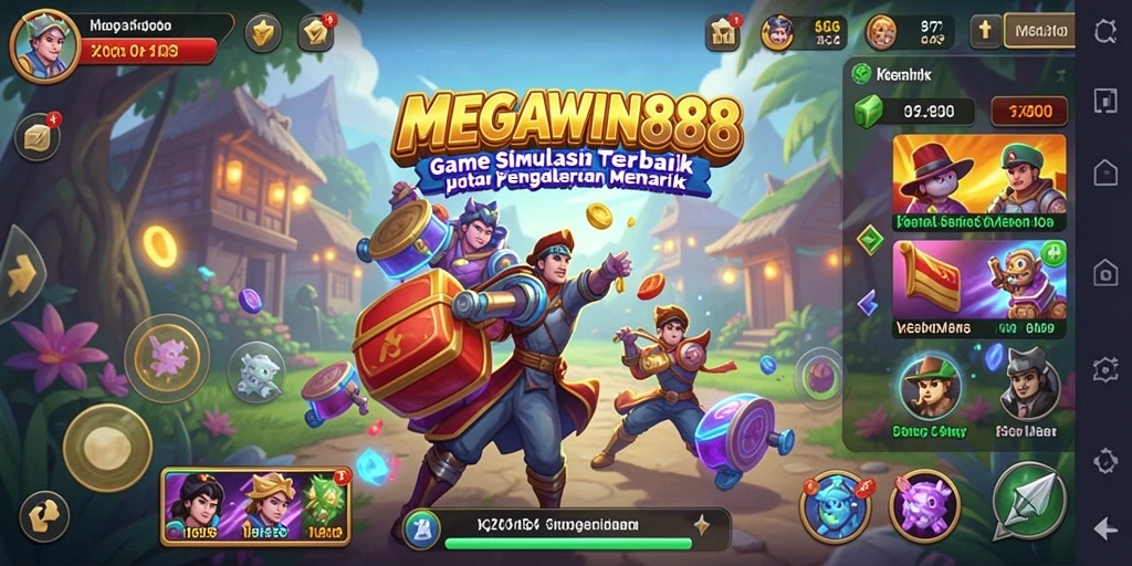 Screenshot gameplay MEGAWIN888 menunjukkan aksi seru dalam dunia simulasi.