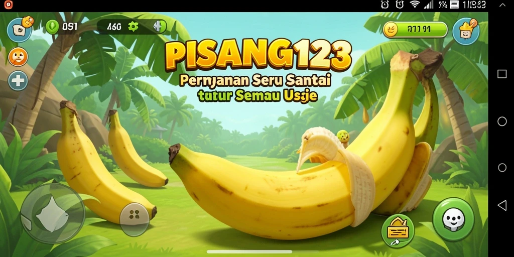 Tampilan gameplay PISANG123 yang ceria dan menghibur.