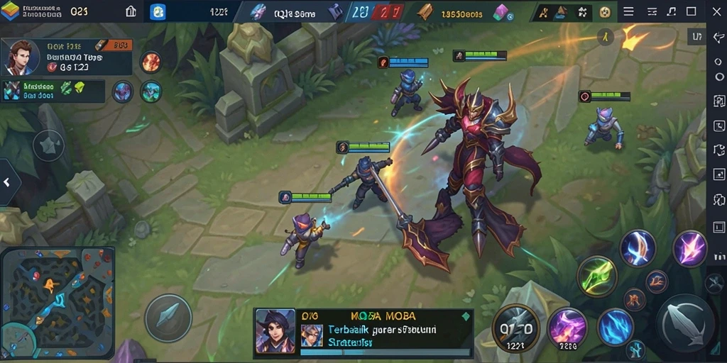 Screenshot gameplay <strong>QQ1221</strong> menampilkan aksi pertempuran tim yang seru.