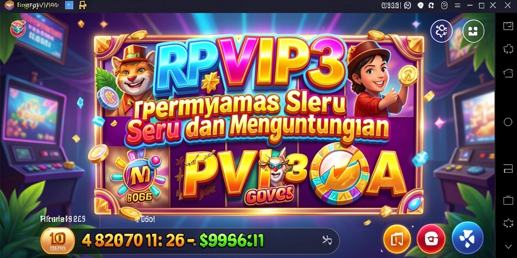 Screenshot gameplay RPVIP3 menampilkan warna-warni slot yang menarik.
