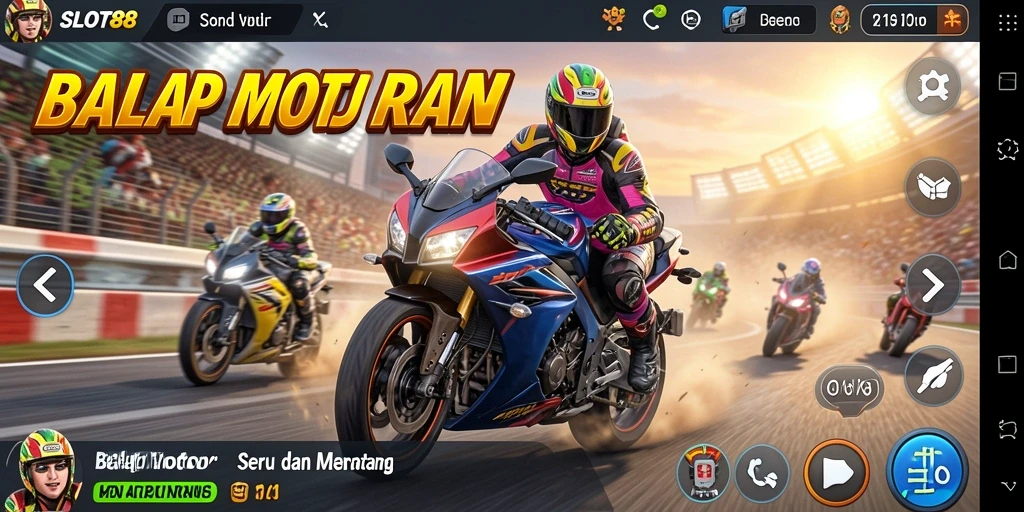 Gameplay menegangkan balap motor di SLOT88.