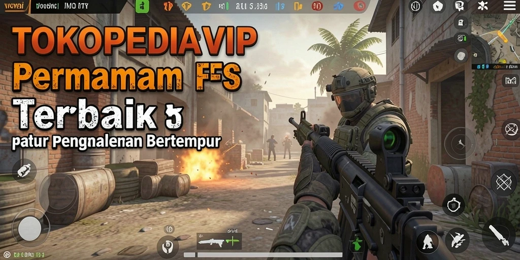 Tampilan gameplay <strong>TOKOPEDIAVIP</strong> yang seru dan menantang dalam pertempuran FPS.