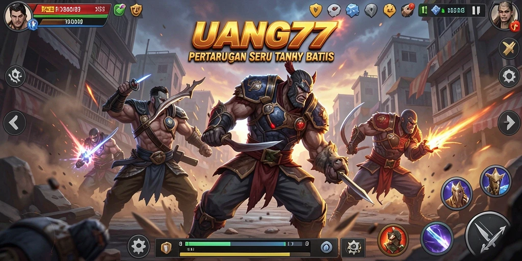 Tampilan aksi mendebarkan dari gameplay UANG77 dalam pertarungan Fighting.