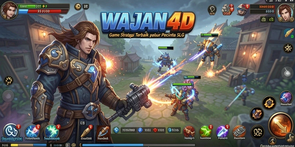 Tangkapan layar gameplay WAJAN4D yang menunjukkan pertempuran strategis.