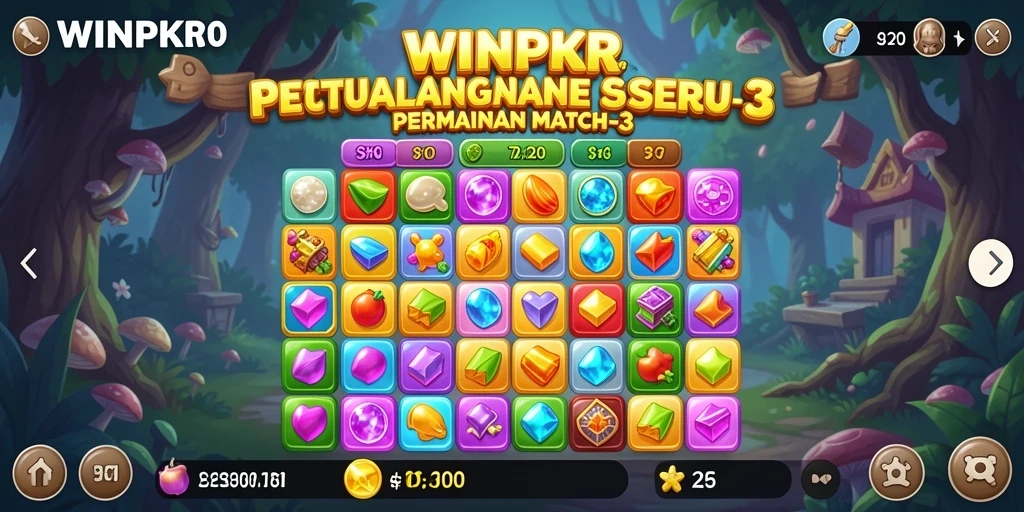 Tampilan gameplay seru dan penuh warna dalam WINPKR.